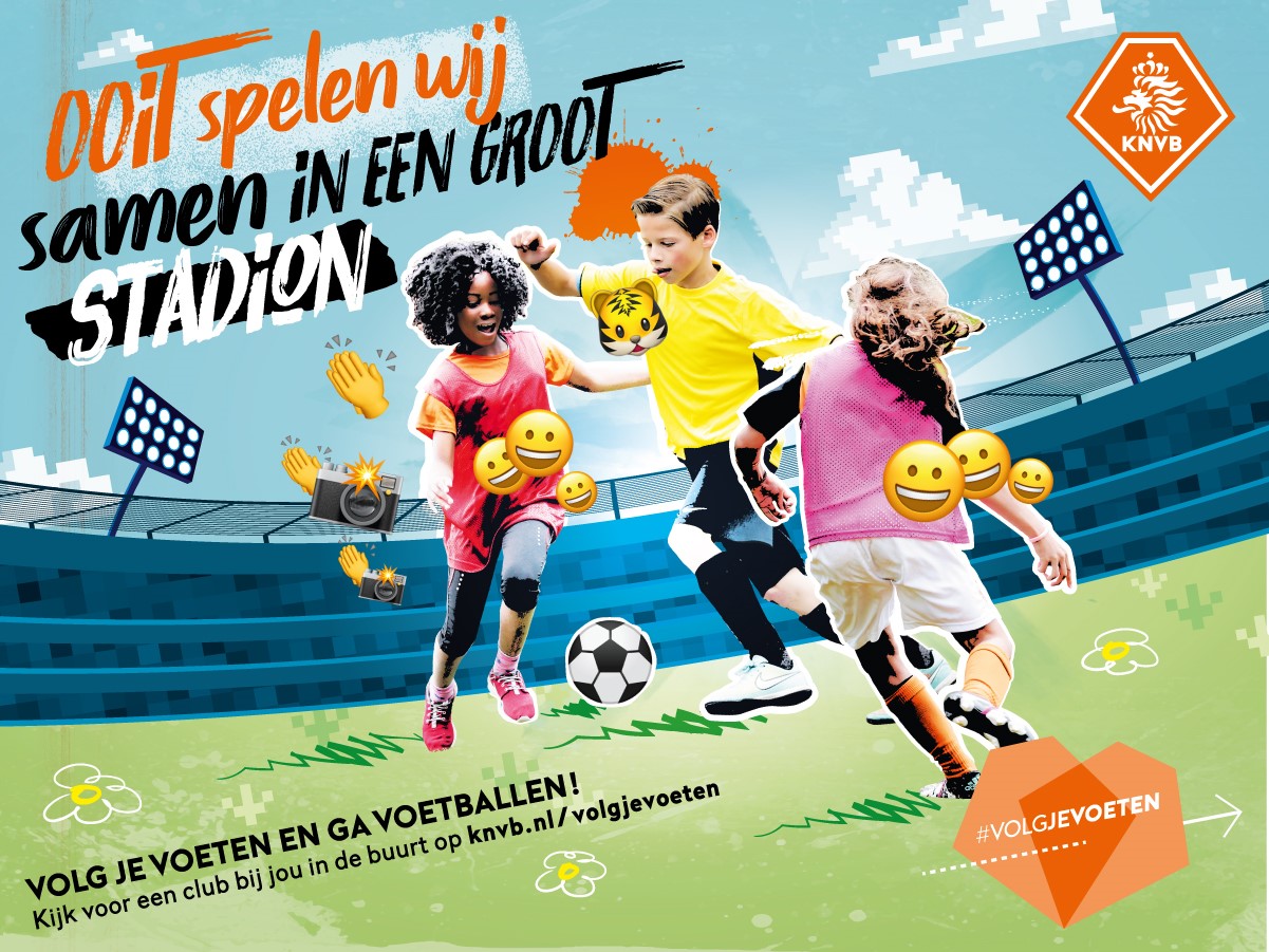 Social media poster meidenvoetbal